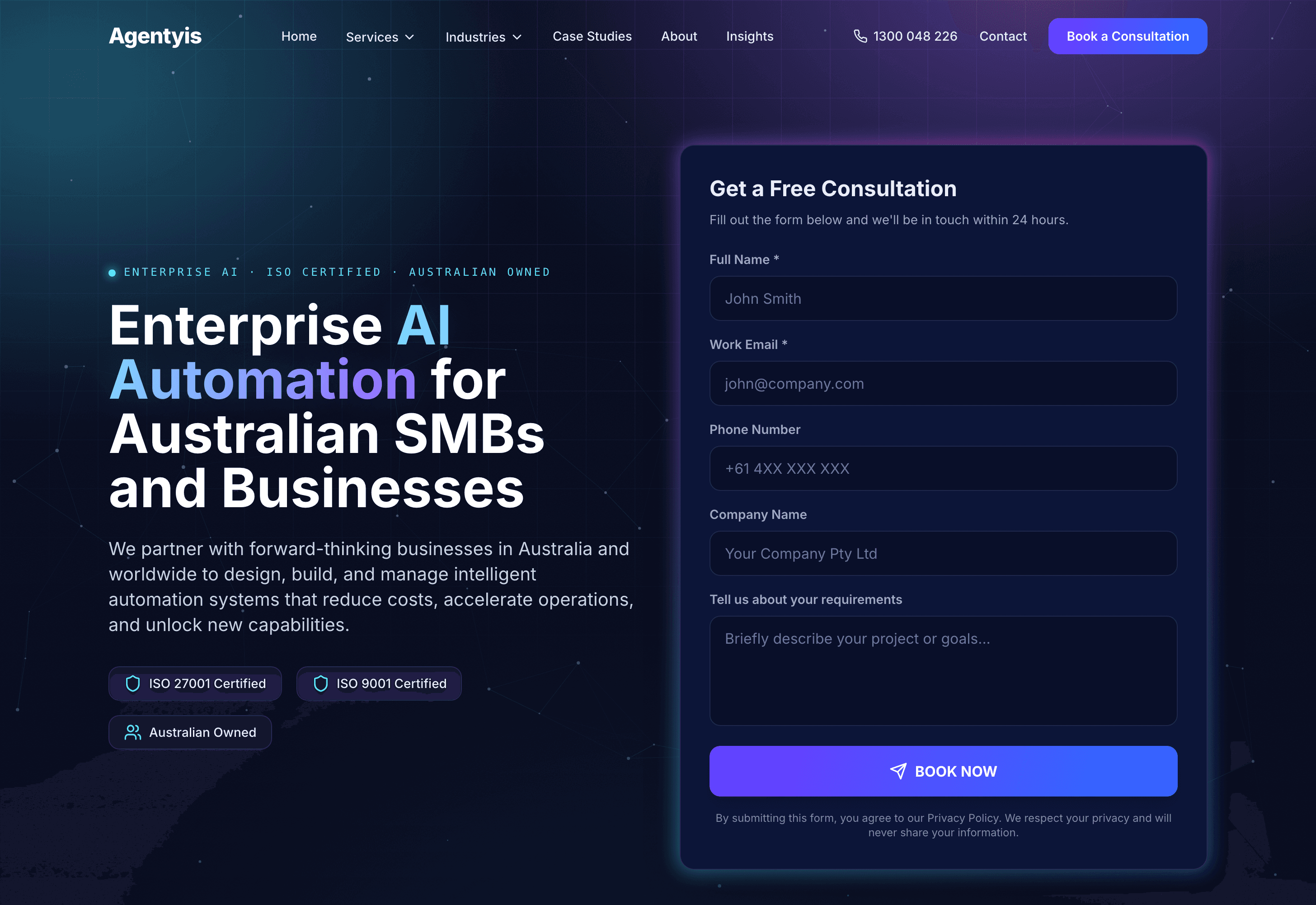 Agentyis, a website by Foundry & Folio
