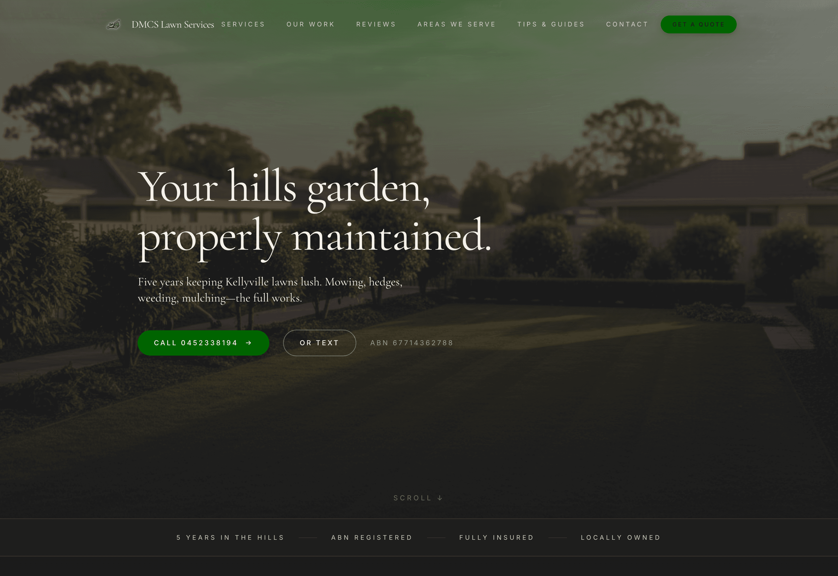 DMCS Lawns, a website by Foundry & Folio